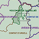 Mapa del condado de Urgell, del vizcondado de Castellb, del condado de Foix y de la diócesis de Urgell.